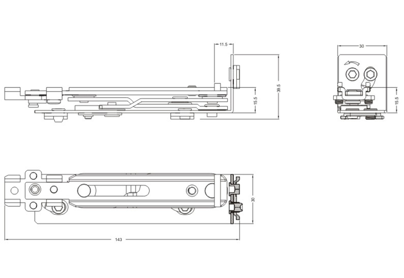 平框輕型隱藏式合頁(yè) C-15823-003-A